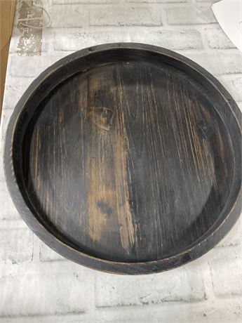 Juleduo Rustic Round Wood Lazy Susan