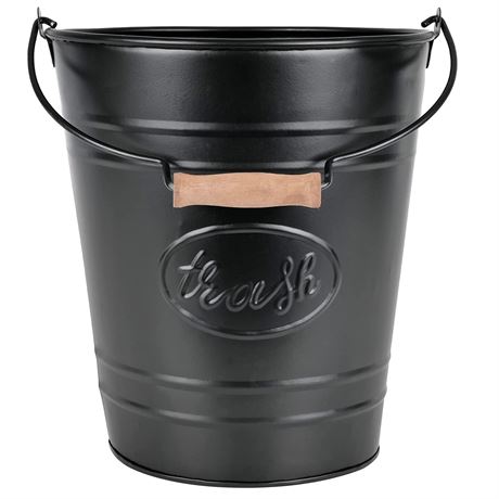 Farmhouse Bathroom Trash Can - Rustic Black - 2 Pack (One Can Handle is Broken)