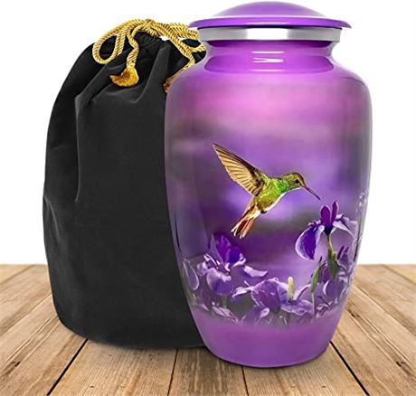 Trupoint Memorials Cremation Urns for Human Ashes, Purple, Large