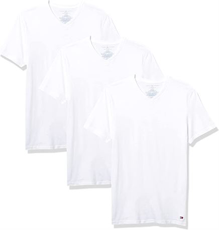 Tommy Hilfiger Men's Undershirts 3 Pack Cotton Classics V-Neck T-Shirts