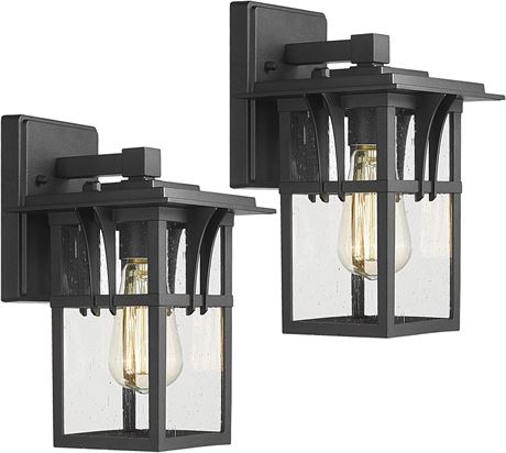 Darkaway Outdoor Sconce Lights Wall Light Fixtures (2 Pack) - Black