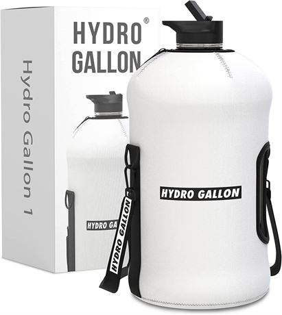 Hydro Gallon 1Gl Water Bottle, Insulated Sleeve and Straw Lid