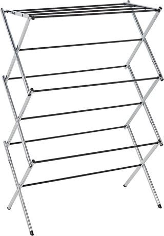 Amazon Basics Foldable Laundry Rack, 41.8" x 29.5" x 14.5", Chrome