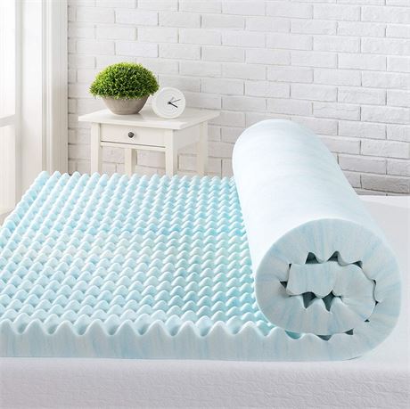 ZINUS 3 Inch Swirl Gel Cooling Memory Foam Mattress Topper - Twin