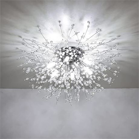 Crystal Flush Mount Ceiling Light Fixture