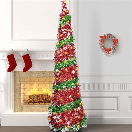 5FT Pop Up Christmas Tree with 100 LED Lights