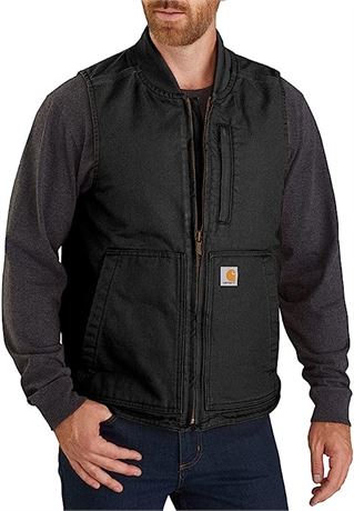 Carhartt Men's Loose Fit Washed Duck Insulated Rib Collar Vest