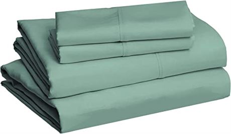 Amazon Basics Sheet Set, 90x102-Inch, Queen, Emerald Green