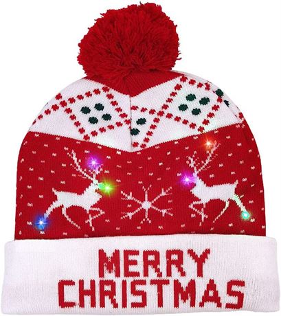 OurWarm LED Christmas Light Up Beanie - One Size Fits All