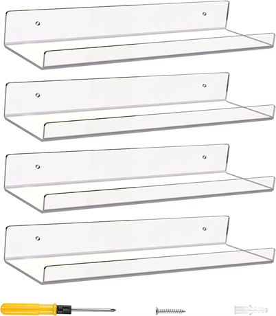 YesBuy Acrylic Wall Shelves, 4-Pack