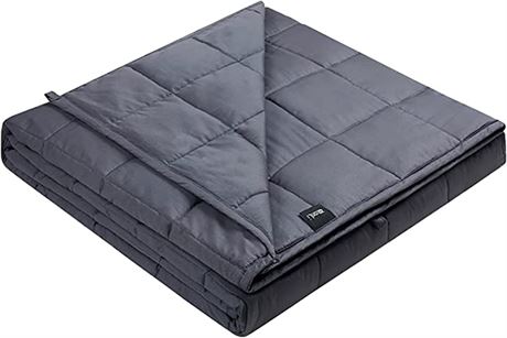 ZonLi Adult Weighted Blanket 15lbs, 48''x72'', Twin Size, Dark Grey