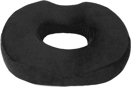 Donut Pillow Seat Cushion Orthopedic Design - Black