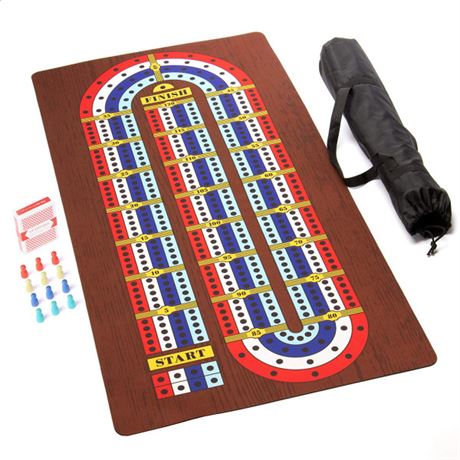 Tabletop Cribbage Neoprene Track Game Board (22" x 40")