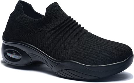 Slow Man Women's Mesh Slip-On Air Cushion Shoes, Size 8, Black