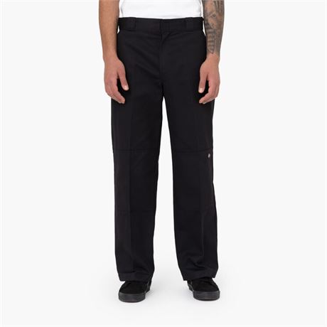 Dickies Men's Loose Fit Double Knee Work Pants - Black Size 46x34