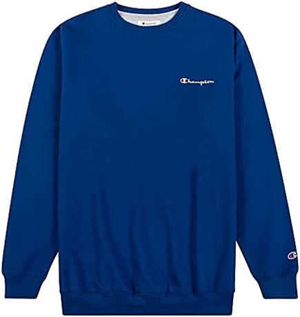 Champion Crewneck Fleece Sweatshirt for Men with Script Logo - Large