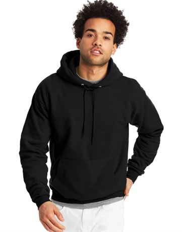 Hanes EcoSmart Men's Fleece Hoodie, Black, 4XL