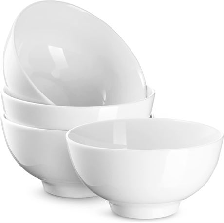 DOWAN 4.5" Ceramic 10 oz Bowls - Set of 4 - White