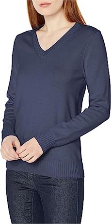 Amazon Essentials Women's 100% Cotton Long-Sleeve V-Neck Sweater