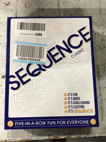 Original SEQUENCE Game with Folding Board, Cards and Chips, White