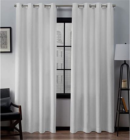 Grommet Top Curtain Panel Pair, White