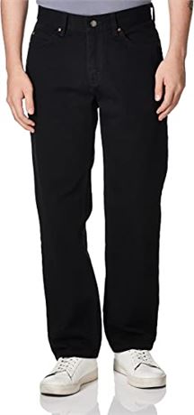 Lee Men's Relaxed Fit Straight Leg Jean, Double Black, 36W x 28L