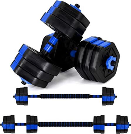 VIVITORY Dumbbell Sets Adjustable Weights, 44lbs, Black/Blue