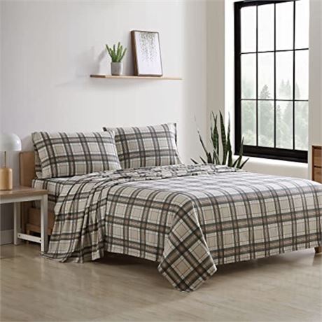 Eddie Bauer - King Sheets, Cotton Flannel Bedding Set