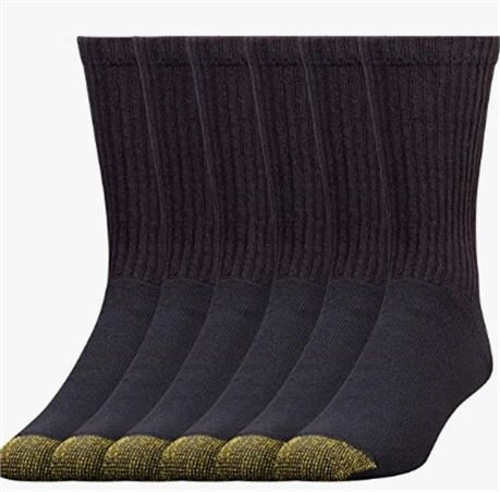 GOLDTOE Men's 656S Cotton Crew Athletic Socks, Multipairs