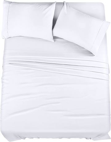 Utopia Bed Sheet Set, Queen, White