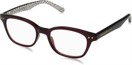 Kate Spade New York Women's Rebecca 2 Rectangular Reading Sunglasses, Burgundy