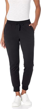 Amazon Essentials Women's French Terry Fleece Jogger Sweatpants, Large, Black