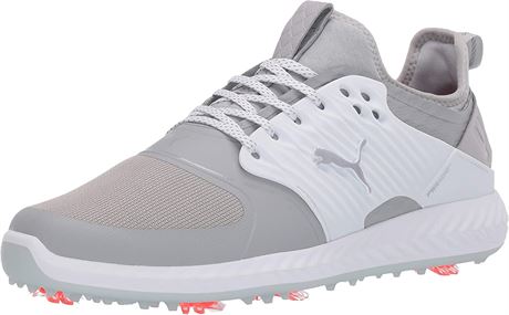 PUMA GOLF Men's Ignite Pwradapt Caged Golf Shoe, Size 12, Gray/Puma/White