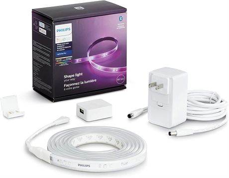 Philips Hue Bluetooth Smart Lightstrip Plus 2m/6ft Base Kit with Plug