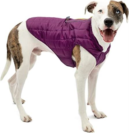 Kurgo Loft Reversible Fleece Dog Winter Jacket, Medium, Deep Violet/Charcoal