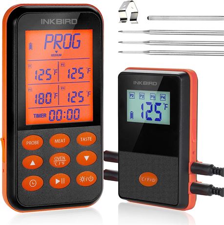 INKBIRD 1500FT Wireless Meat Thermometer for Grilling Smoking with 4 Porbes