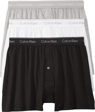 Calvin Klein Men's Cotton Classics 3-Pack Knit Boxer. Medium