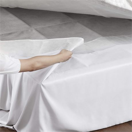 Madison Park Simple Fit Bedskirt, 6" W x 236" L + 26" D, White