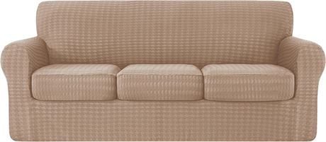 CHUN YI 4 Pieces Stretch Sofa Cover for 3 Seater Couch