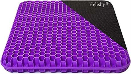 Helishy Gel Silicone Seat Cushion, 16x14x1.65-Inch, Violet