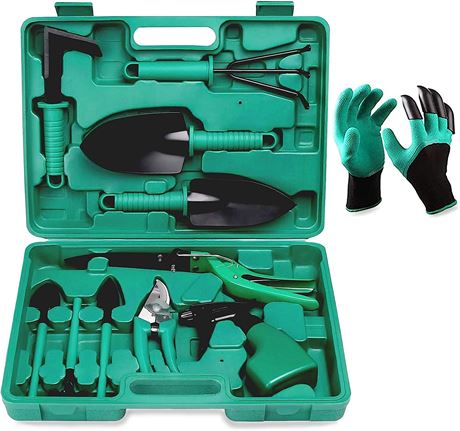 Uclet Gardening Tool Kit, 12-Piece Set, Green