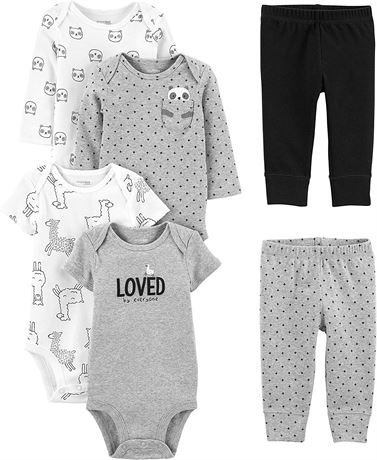 Simple Joys by Carter's Unisex Babies' 6-Piece Bodysuits and Pants Set