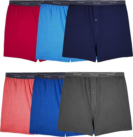 Fruit of the Loom Men's Tag-Free Boxer Shorts (Knit & Woven) 2XB