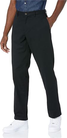 Amazon Essentials Men's Classic-Fit Flat-Front Chino Pants - Black - 36x32