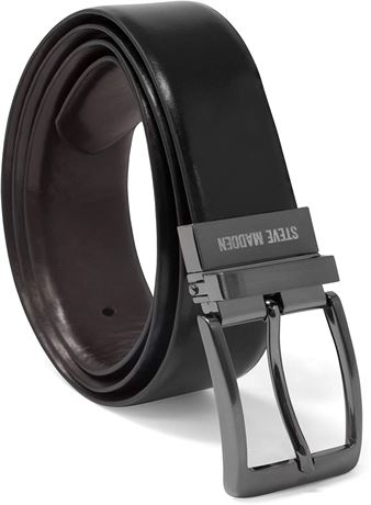 Steve Madden Men's Every Day Reversible Leather Belt (36") - Burnished