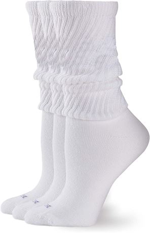 HUE Womens Slouch Sock 3 Pair Pack - White