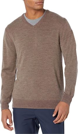 Goodthreads Men's V-Neck Sweater, Size LG, Camel