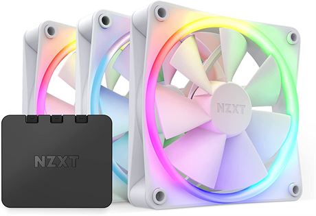 NZXT F120 RGB Fans Advanced RGB Lighting Customization 120mm Fan - White