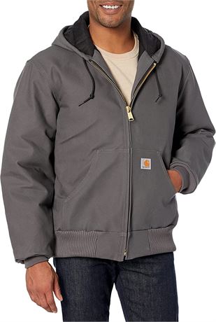 Carhartt Men's Loose Fit Firm Duck Insulated Active Jacket - Large - Gravel