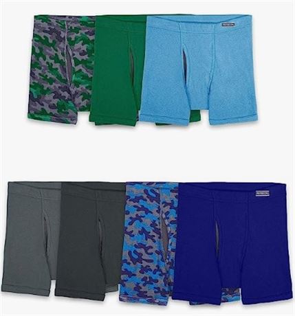 Fruit of the Loom Boys' Tag Free Cotton Boxer Briefs, Boys Lg